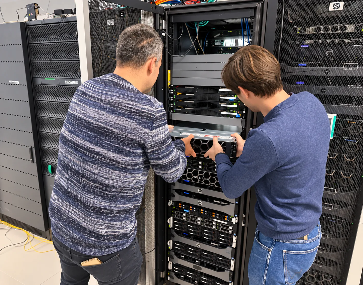 Il team di Optimus al lavoro nel data center aziendale